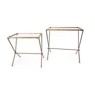 Deco Nesting Tables Glass, S/2