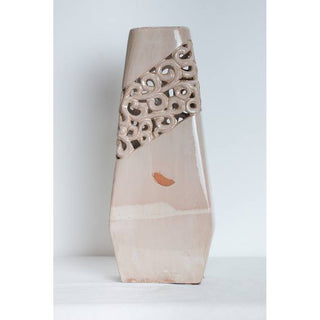 Cream Oval Topped Vase - Large