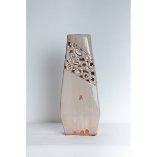 Cream Oval Topped Vase - Small