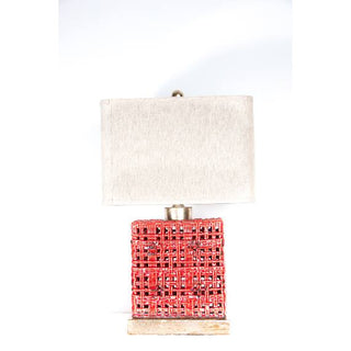 Sea Red Basket Weave Table Lamp