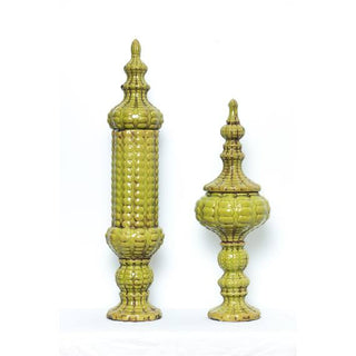 Sea Weed Green Finials  (Set of 2)
