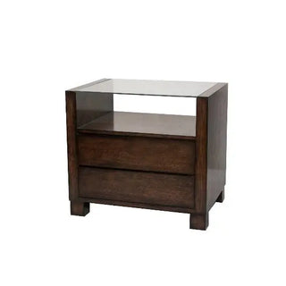 Bailey Nightstand with Glass Top